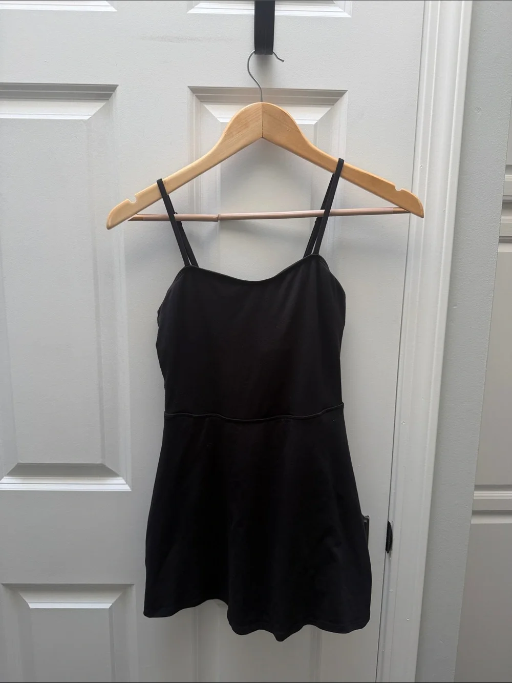 ALO Yoga Black Logo Strappy Athleisure Tank Mini Dress Size S